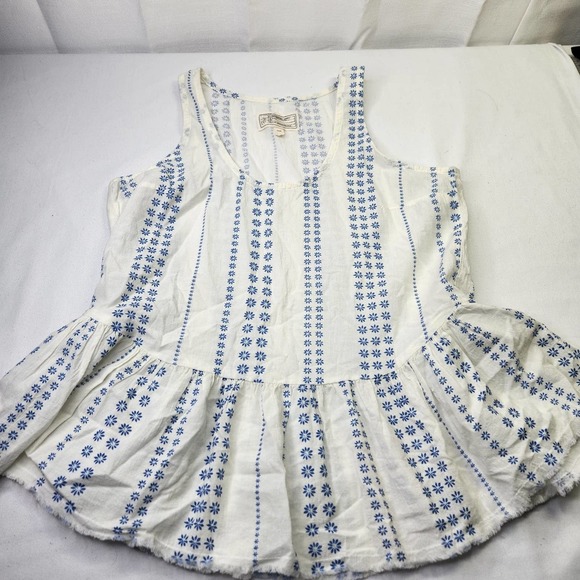 Current/Elliott Tops - Current Elliott Daisy Ballet Tank Top Sleeveless Ruffled Scoop Neck White Size 1